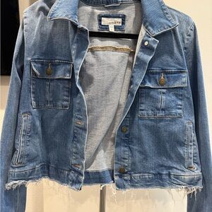 LOFT Distressed Blue Jean Jacket